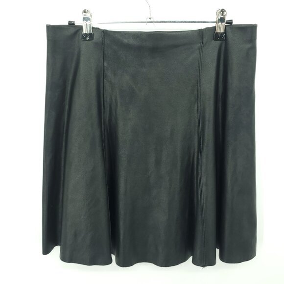 SPANX Faux Leather Skater Skirt M Black 50156R - Picture 3 of 15